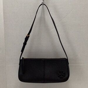 Tory Burch McGraw Wedge zip leather shoulder bag black, excellent condition